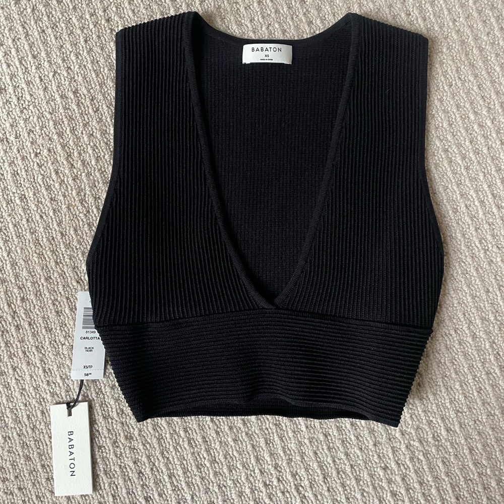 Aritzia Babaton Carlotta ribbed crop top